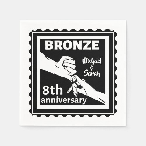 8th wedding anniversary traditional gift bronze napkins