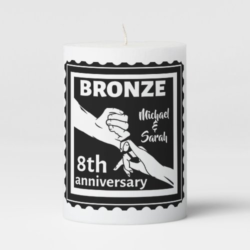 8th wedding anniversary traditional gift bronze pillar candle