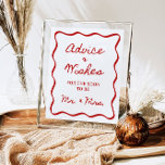 8x10" Advice and Wishes Handwritten Bridal Shower Poster<br><div class="desc">8x10" Advice and Wishes Sign
This funky Advice and Wishes sign features a wavy border with handwritten font! Easily match with any theme and perfect for any bridal shower or wedding! Colors of border and text are editable!</div>