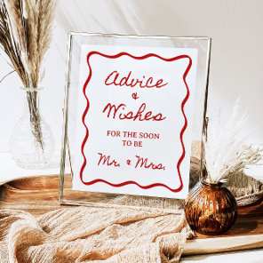8x10" Advice and Wishes Handwritten Bridal Shower Poster