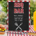 8x10 Backyard BBQ Birthday BBQ Bar Table Sign<br><div class="desc">Part of our BBQ Birthday Bash collection! Designed for the backyard barbecue lovers, this collection features chalkboard accents, a chalk lettering look plus classic red & white gingham to add that special touch to your outdoor party. Perfect for birthdays for dad, grandpa, a coworker, friends and family alike. Get a...</div>