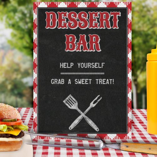 8x10 Backyard BBQ Birthday Dessert Bar Table Sign