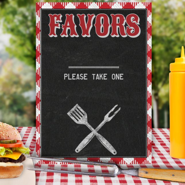 8x10 Backyard BBQ Birthday Favors Table Sign (Creator Uploaded)