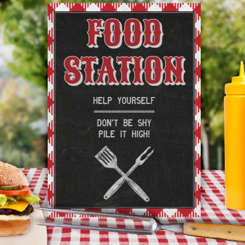 8x10 Backyard BBQ Birthday Food Station Table Sign