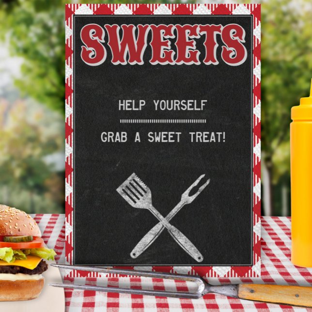8x10 Backyard BBQ Birthday Sweets Table Sign (Creator Uploaded)