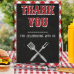 8x10 Backyard BBQ Birthday Thank You Table Sign<br><div class="desc">Part of our BBQ Birthday Bash collection! Designed for the backyard barbecue lovers, this collection features chalkboard accents, a chalk lettering look plus classic red & white gingham to add that special touch to your outdoor party. Perfect for birthdays for dad, grandpa, a coworker, friends and family alike. Get a...</div>
