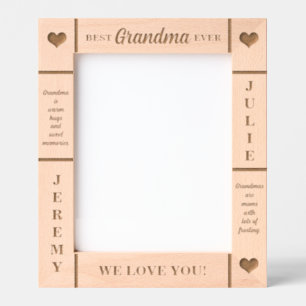 8x10 BEST Grandma Grandkids Names Etched Frame
