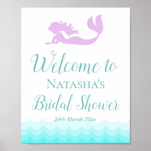 8x10 Custom Mermaid and Waves Sign