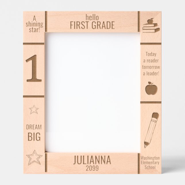 8x10 FIRST GRADE Elementary School Photo Custom Engraved Frames (Front)