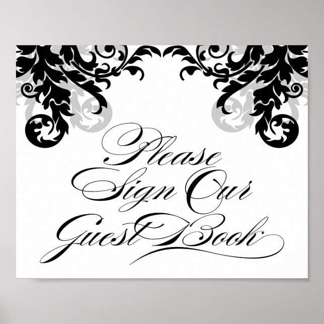 8x10 Flourish Sign Our Guest Book for Framining (Front)