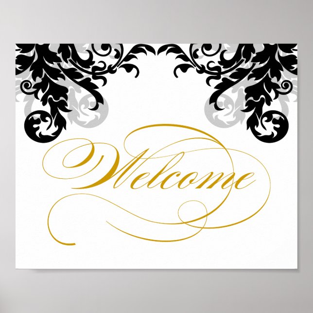 8x10 Flourish Wedding Welcome Sign for Framining (Front)