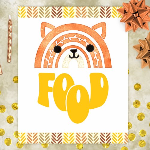8x10 Food Station Boho Woodland Fox Birthday Poster