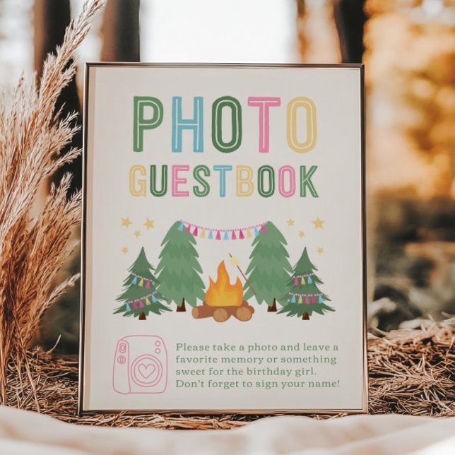 8x10 Girl's Camping Photo Guest Book Sign (Creator Uploaded)