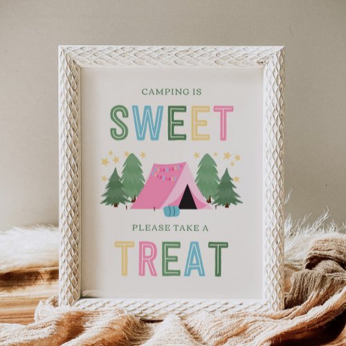 8x10 Girls Camping Treat Favor Sign