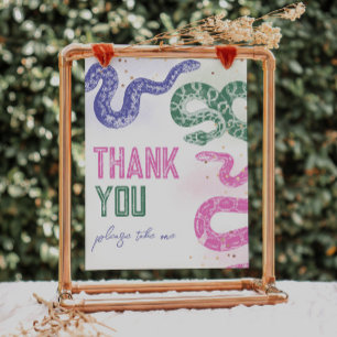 8x10 Girly Snake Birthday Favor Sign