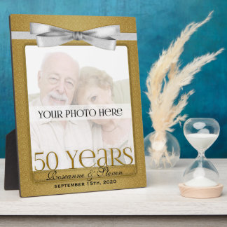 8x10 Golden 50th Wedding Anniversary Photo Frame