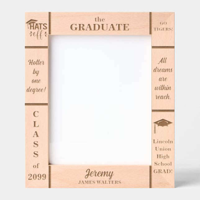 8x10 Graduate Class of Custom Name Year Portrait Engraved Frames (Front)