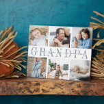 8x10 "Grandpa" Grandchildren Photo Collage Plaque<br><div class="desc">Create a sweet gift for grandpa this Father's Day with this six photo collage plaque. "GRANDPA" or his preferred grandfather nickname appears in the center in chic gray lettering,  with your custom message and grandchildren's names overlaid.</div>
