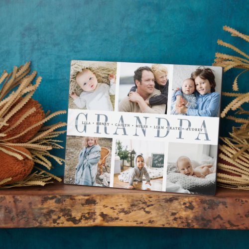 8x10 Grandpa Grandchildren Photo Collage Plaque