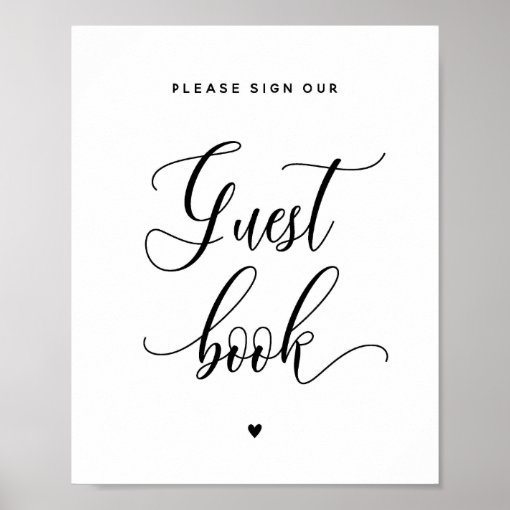 8x10" Guest Book Sign Zazzle