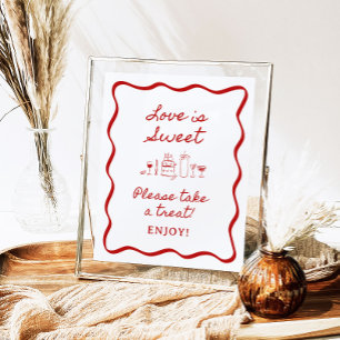 8x10" Handwritten Wavy Border Bridal Favors Sign