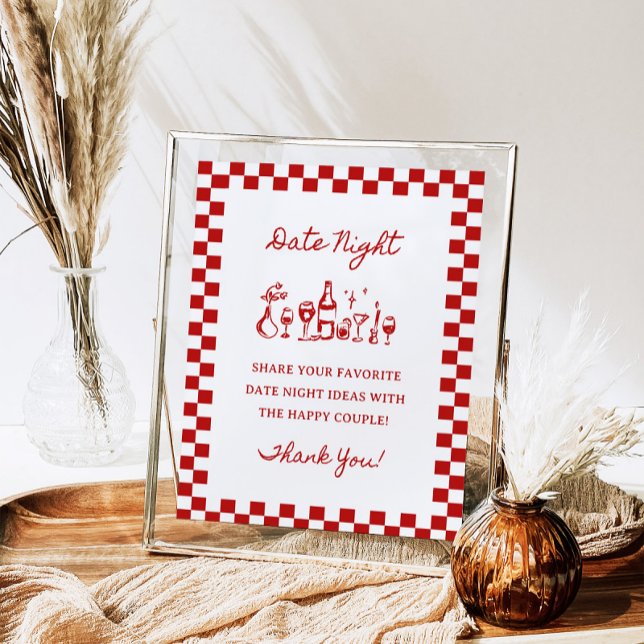 8x10" Handwritten Wavy Border Date Night Ideas Poster (Creator Uploaded)