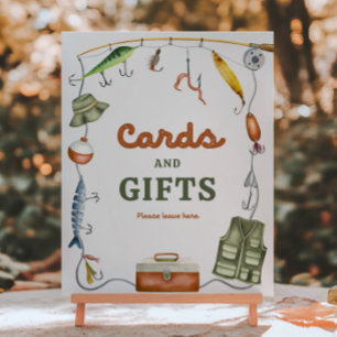 8x10 Inch Fishing Cards & Gifts Sign