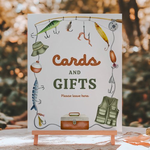 8x10 Inch Fishing Cards & Gifts Sign