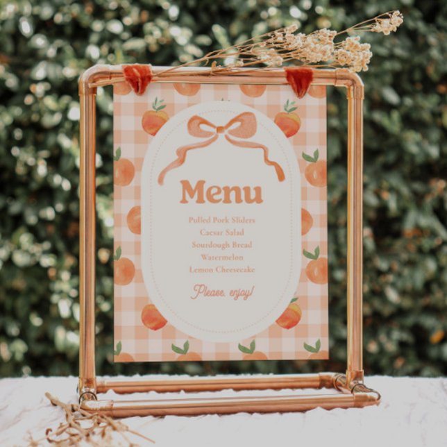 8x10 Inch Peach Party Menu Sign (Creator Uploaded)