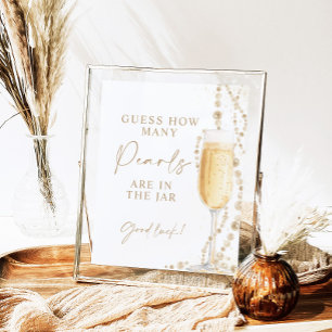 8x10" Pearls And Prosecco Guess How Many Game Poster