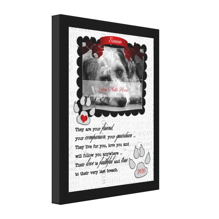 8x10 Pet Memorial Poem Dog Photo Canvas Print | Zazzle.com