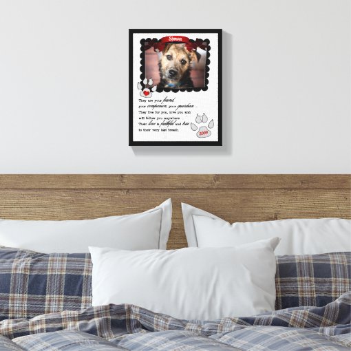 8x10 Pet Memorial Poem Dog Photo Canvas Print | Zazzle