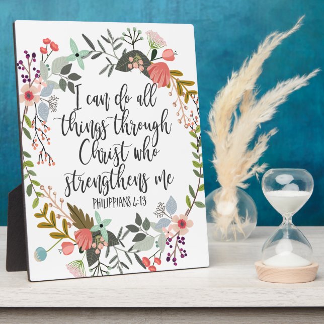 8x10 Philippians 4:13 I can do all things, Bible, Plaque (Side)