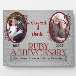 Ruby Anniversary, 40th Wedding Anniversary, Picture Frame, 10x10 8603