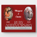 8x10 Ruby 40th Wedding Anniversary Two Photo Plaque at Zazzle