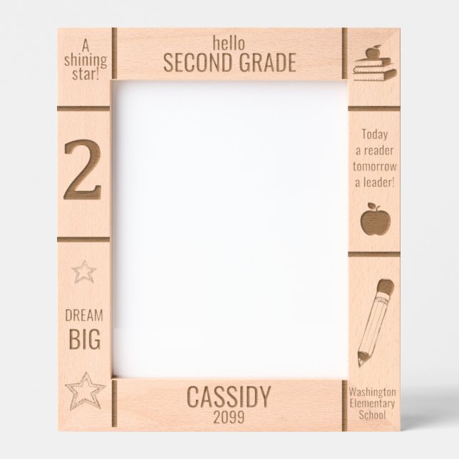 8x10 SECOND GRADE Elementary School Photo Custom Engraved Frames (Front)