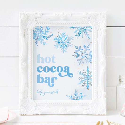 8x10 Snowflake Hot Cocoa Bar Sign