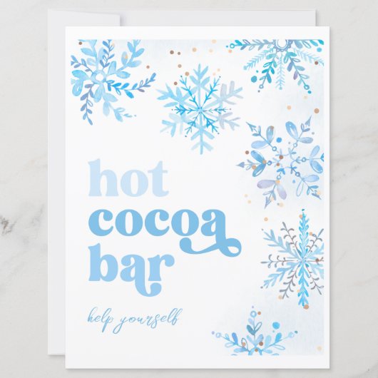 8x10 Snowflake Hot Cocoa Bar Sign (Front)