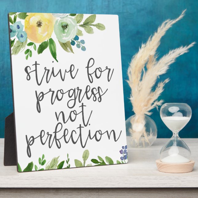 8x10 Strive for Progress Not Perfection Plaque (Side)