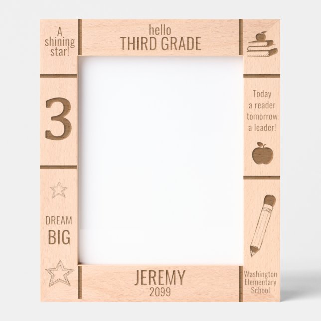 8x10 THIRD GRADE Elementary School Photo Custom Engraved Frames (Front)
