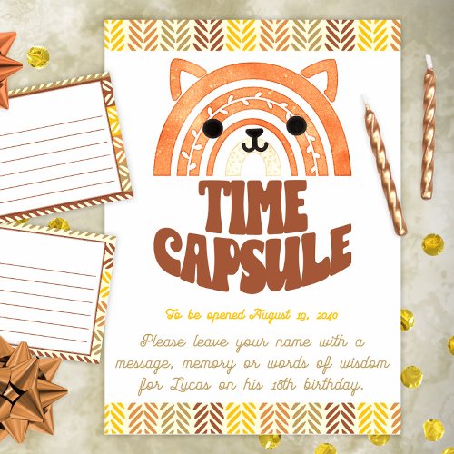 8x10 Time Capsule Boho Woodland Fox Birthday Poster