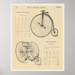 8X10 Vintage Bicycle Tricycle Catalog Page Poster