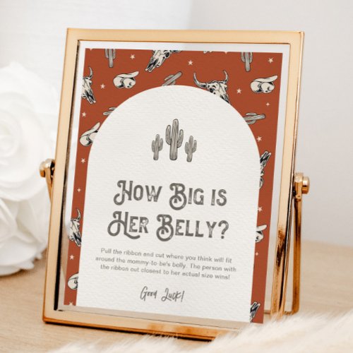 8x10 Western How Big is Her Belly Sign