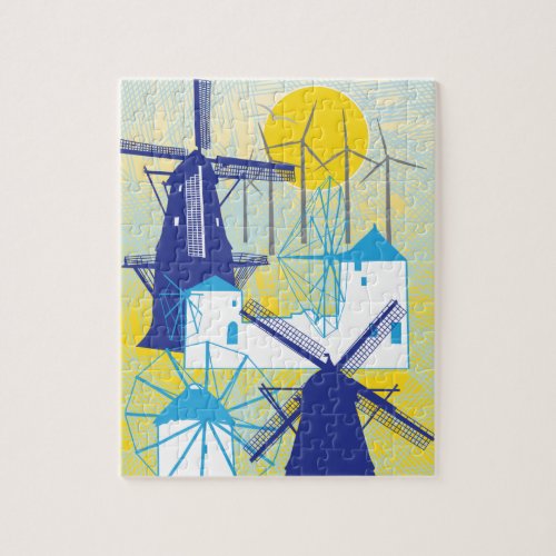 8x10 Windmills Puzzle for Colorblind People