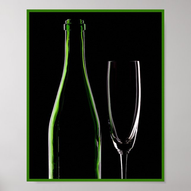 8X10 Wine Bottle and Glasses Wall Art (Front)