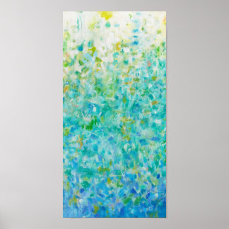 8x16 Abstract Turquoise Blue Light Yellow Print