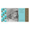 8x4 Birth Announcement Teal and Brown Polka Dots