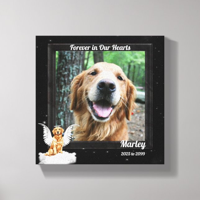8x8 Golden Retreiver Angel Dog Pet Memorial Photo Canvas Print (Front)