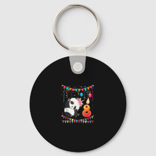 8Years Old 8th Birthday Panda Unicorn Girl Gifts P Keychain