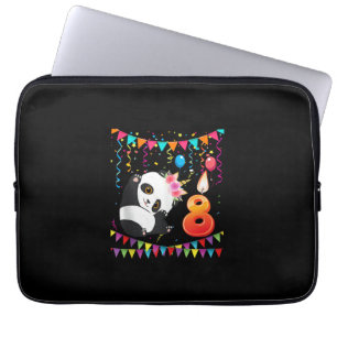 8Years Old 8th Birthday Panda Unicorn Girl Gifts P Laptop Sleeve